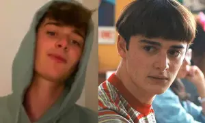 Noah Schnapp, con felpa e poi in versione Stranger Things. Si parla del suo fidanzato.