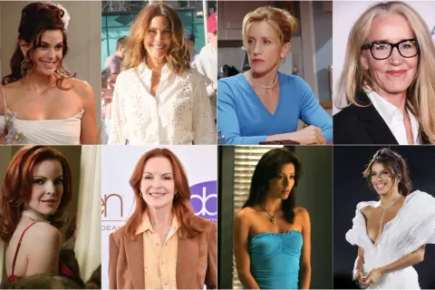 Il cast di Desperate Housewives: Teri Hatcher, Marcia Cross, Felicity Huffman, Eva Longoria, Brenda Strong e Dana Delany.