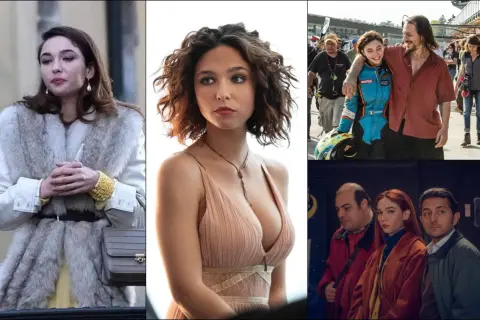 Matilda De Angelis in vari film e programmi TV: un collage che mostra la sua versatilità.