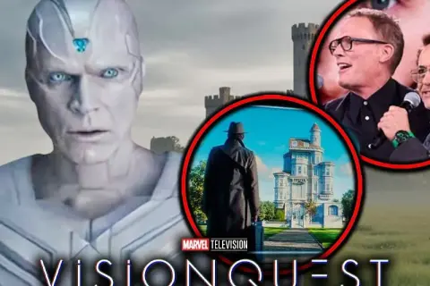 Paul Bettany in "Vision Quest": il suo volto da Visione, una casa vittoriana e lui sul palco. Film e programmi TV.