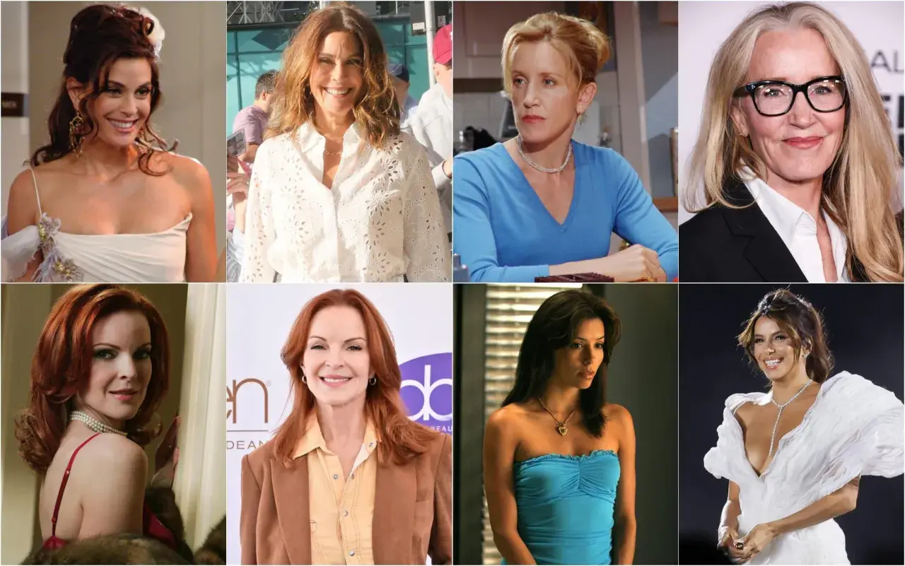 Il cast di Desperate Housewives: Teri Hatcher, Marcia Cross, Felicity Huffman, Eva Longoria, Brenda Strong e Dana Delany.