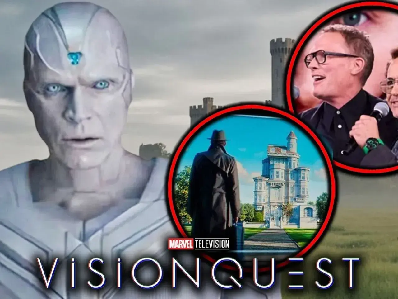 Paul Bettany in "Vision Quest": il suo volto da Visione, una casa vittoriana e lui sul palco. Film e programmi TV.