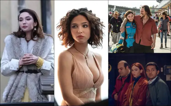 Matilda De Angelis in vari film e programmi TV: un collage che mostra la sua versatilità.